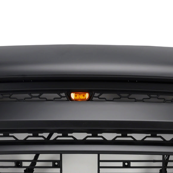 Dodge RAM 1500 2002–2005 Frontgrill Rebel Style Ersatz für obere Stoßstange, schwarzer Kühlergrill mit LED & RAM-Buchstabe