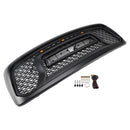 Dodge RAM 1500 2002–2005 Frontgrill Rebel Style Ersatz für obere Stoßstange, schwarzer Kühlergrill mit LED & RAM-Buchstabe-12