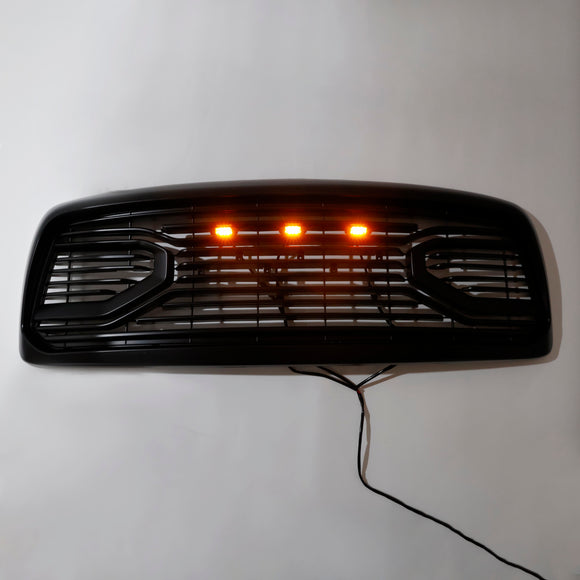 Dodge RAM 1500/2500/3500 2002-2005 Big Horn Style Grill Amortecedor dianteiro Grade de substituição preta COM/LED