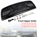 Dodge RAM 1500/2500/3500 2002-2005 Big Horn Style Grill Amortecedor dianteiro Grade de substituição preta COM/LED-18