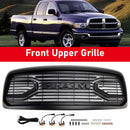 Dodge RAM 1500/2500/3500 2002-2005 Big Horn Style Grill Amortecedor dianteiro Grade de substituição preta COM/LED-19
