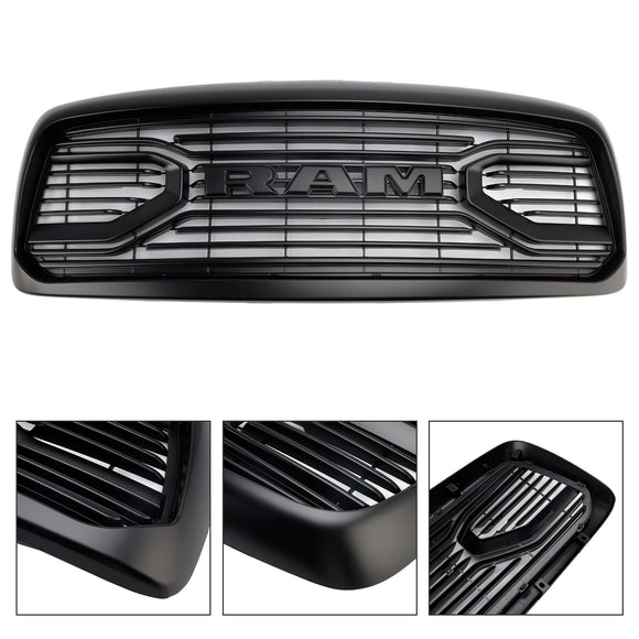 Dodge RAM 1500/2500/3500 2002-2005 Big Horn Style Grill Amortecedor dianteiro Grade de substituição preta COM/LED