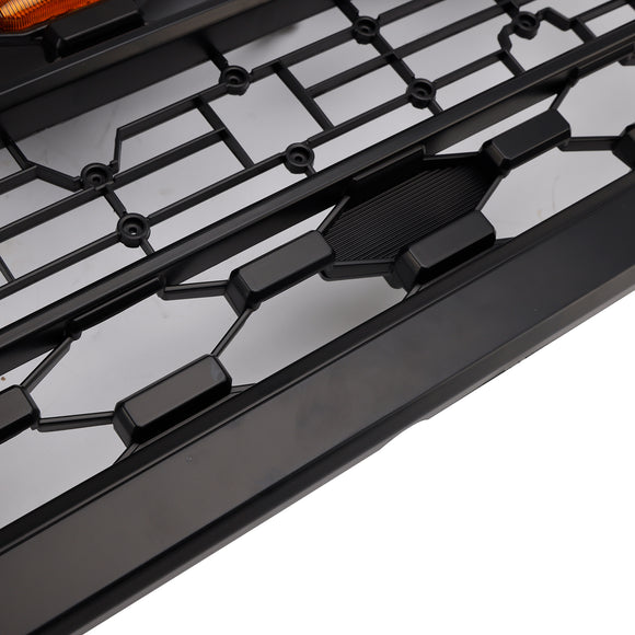 2019–2021 Toyota Sequoia TRD PRO Style Kühlergrill Frontstoßstange Schwarz Schwarz Ersatzgrill mit Buchstaben & LED