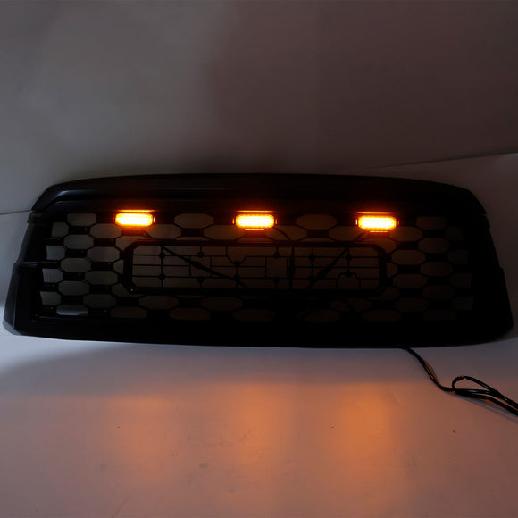 2019–2021 Toyota Sequoia TRD PRO Style Kühlergrill Frontstoßstange Schwarz Schwarz Ersatzgrill mit Buchstaben & LED