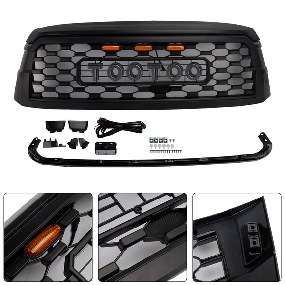 2019-2021 Toyota Sequoia TRD PRO Style Grille Voorbumper Zwart Vervanging Grill W/Letter & LED
