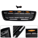 1998-2000 Ford Ranger Raptor Style Grill Black Front Bumper Replacement Grille W/ LED Light + FORD Letter-5