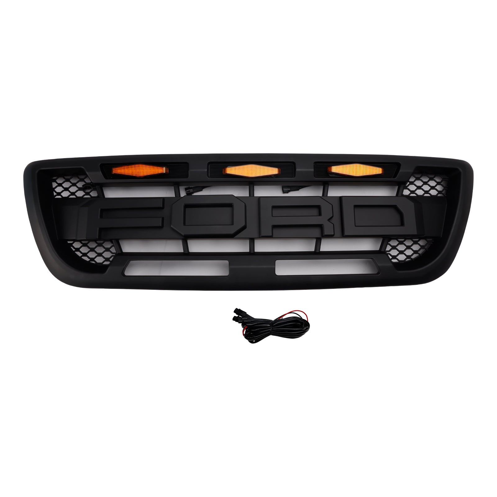 1998-2000 Ford Ranger Raptor Style Grill Grille de remplacement de pare-chocs avant noire avec lumière LED
