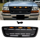1998-2000 Ford Ranger Honeycomb Raptor Style Grill Pare-chocs avant Calandre noire mate avec lumière LED-1