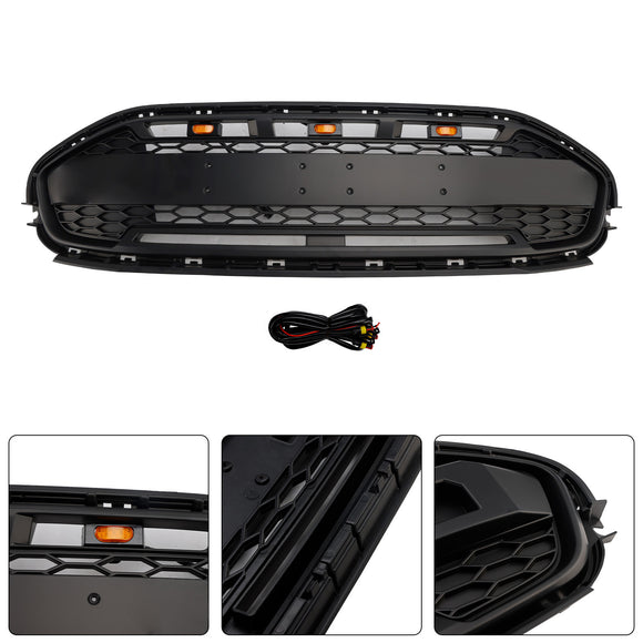 2019-2023 Ford Transit Connect Raptor Style Grill amortecedor dianteiro grade de substituição preta com LED + letra FORD