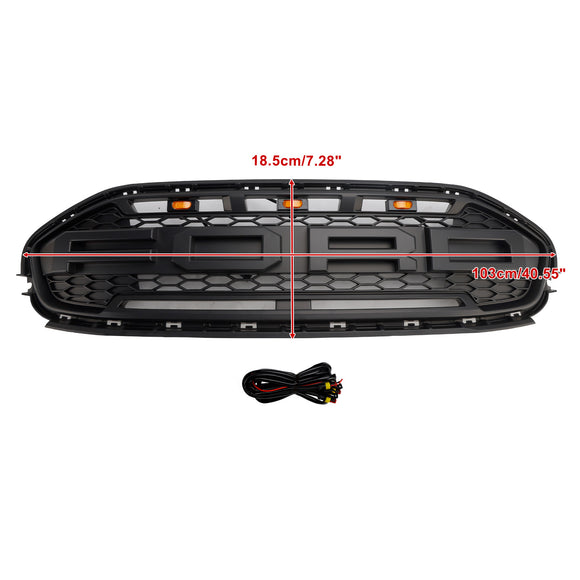 2019-2023 Ford Transit Connect Raptor Style Grill Frontstoßstange Schwarz Ersatzgrill mit LED