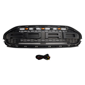 2019-2023 Ford Transit Connect Raptor Style Grill Frontstoßstange Schwarz Ersatzgrill mit LED