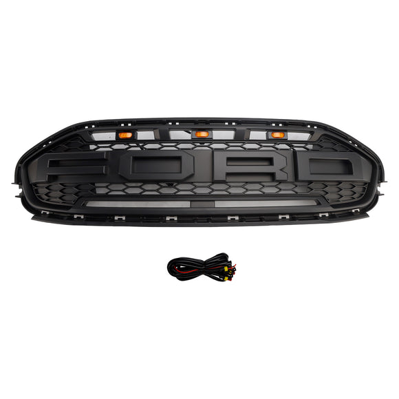 2019-2023 Ford Transit Connect Raptor Style Grill Frontstoßstange Schwarz Ersatzgrill mit LED