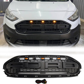 2019-2023 Ford Transit Connect Raptor Style Grill Front Bumper Black Replacement Grille With LED