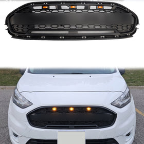2019-2023 Ford Transit Connect Raptor Style Grill Front Bumper Black Replacement Grille With LED + FORD Letter