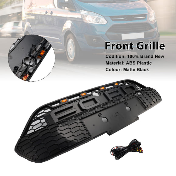 2013-2017 Ford Transit Custom / Tourneo Custom Raptor Style Grille Front Bumper Replacement Black Grill W/LED
