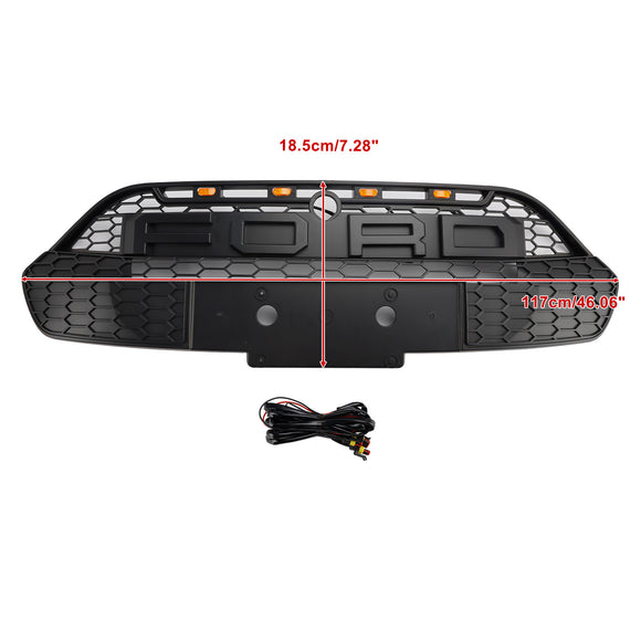 2013-2017 Ford Transit Custom / Tourneo Custom Raptor Style Grille Front Bumper Replacement Black Grill W/LED