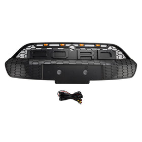 2013-2017 Ford Transit Custom / Tourneo Custom Raptor Style Grille Front Bumper Replacement Black Grill W/LED