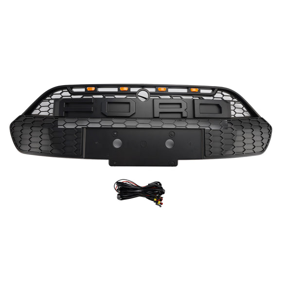 2013-2017 Ford Transit Custom / Tourneo Custom Raptor Style Grille Front Bumper Replacement Black Grill W/LED