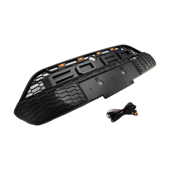 2013-2017 Ford Transit Custom / Tourneo Custom Raptor Style Grille Front Bumper Replacement Black Grill W/LED