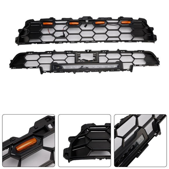 Toyota 4Runner 2025-2026 6e generatie TRD PRO Grill voorbumper zwarte grille met LED<tEMP>lichtbalk & zwarte letter
