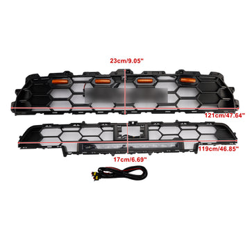 2025-2026 Toyota 4Runner TRD PRO Style Front Bumper Grill Black Grille With LED & Light Bar & Black Letter - 0