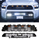 2025-2026 Toyota 4Runner TRD PRO Style Front Bumper Grill Black Grille With LED & Light Bar & Black Letter-1