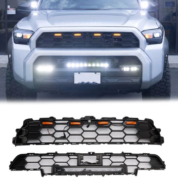 Toyota 4Runner 2025-2026 6th Gen TRD PRO Grill Front Bumper Black Grille With LED & Light Bar