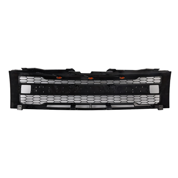2007-2013 Chevy Silverado 1500 Raptor Style Grill Front Bumper Black Replacement Grille W/ LED
