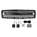 2007-2013 Chevy Silverado 1500 Raptor Style Grill Front Bumper Black Replacement Grille W/ LED-11