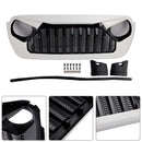 Jeep Wrangler JL JLU/Gladiator JT 2018–2026 Frontgrill, obere Stoßstange, Weiß, schwarzer Kühlergrill im Vader-Stil-6