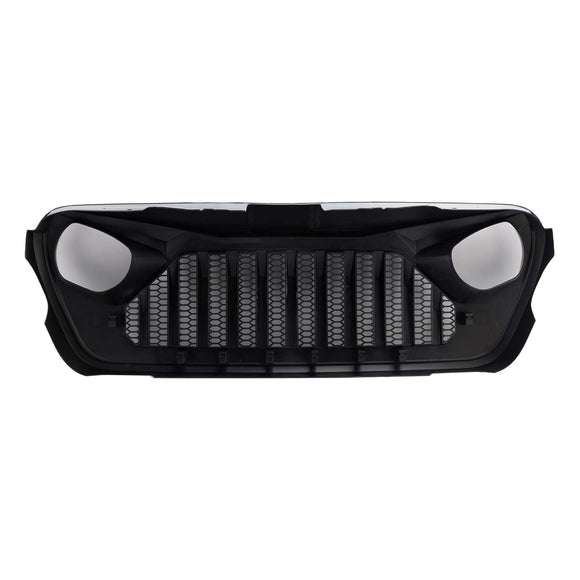 Jeep Wrangler JL JLU/Gladiator JT 2018–2026 Frontgrill, obere Stoßstange, Weiß, schwarzer Kühlergrill im Vader-Stil