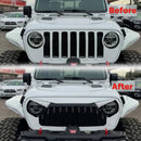 Jeep Wrangler JL JLU/Gladiator JT 2018–2026 Frontgrill, obere Stoßstange, Weiß, schwarzer Kühlergrill im Vader-Stil-2