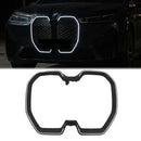BMW iX 2022-2025 svart främre stötfångare njurgaller ram med C-ring LED-1
