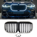 2019-2022 BMW X7 G07 Calandre avant noire brillante à lattes simples avec lumière LED-1