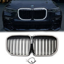 BMW X7 G07 2019-2022 Double Slat Gloss Black Front Kidney Grill LED Frame Grille-1
