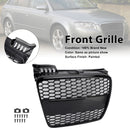 Audi A4 S-Line / S4 B7 2005-2008 Honecomb Front Grill Upper Bumper Mesh Gloss Black RS4 Style Grille-4