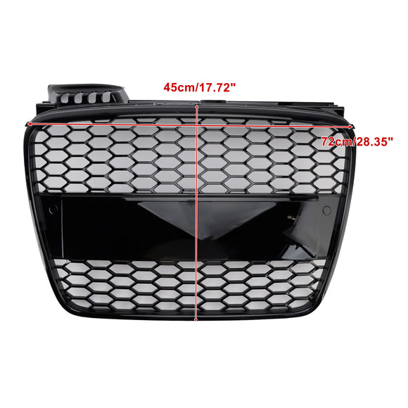 Audi A4 S-Line / S4 B7 2005-2008 Honecomb Front Grill Upper Bumper Mesh Gloss Black RS4 Style Grille