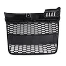 Audi A4 S-Line / S4 B7 2005-2008 Honecomb Front Grill Upper Bumper Mesh Gloss Black RS4 Style Grille-9