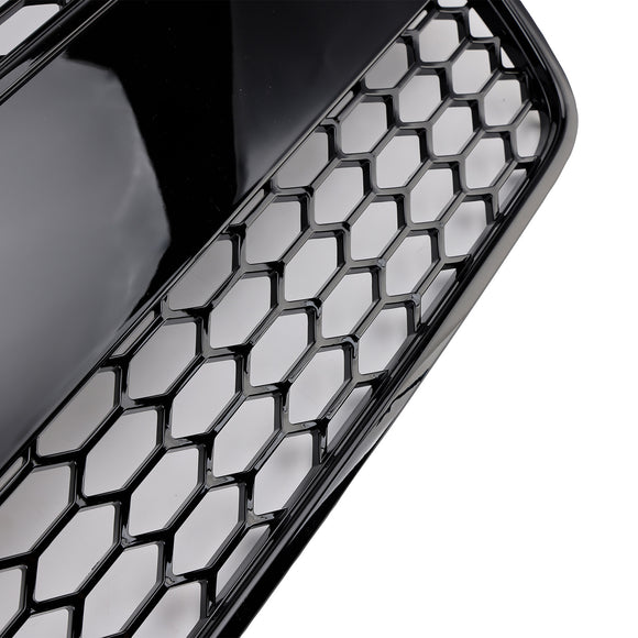 Audi A4 S-Line / S4 B7 2005-2008 Honecomb Front Grill Upper Bumper Mesh Gloss Black RS4 Style Grille
