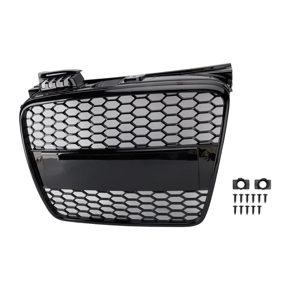 Audi A4 S-Line / S4 B7 2005-2008 Honecomb Front Grill Upper Bumper Mesh Gloss Black RS4 Style Grille