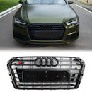 2016–2019 Audi A4/S4 B9 S4 Style Frontstoßstange, horizontaler Lamellengrill, schwarzer Kühlergrill mit Ringemblem-1
