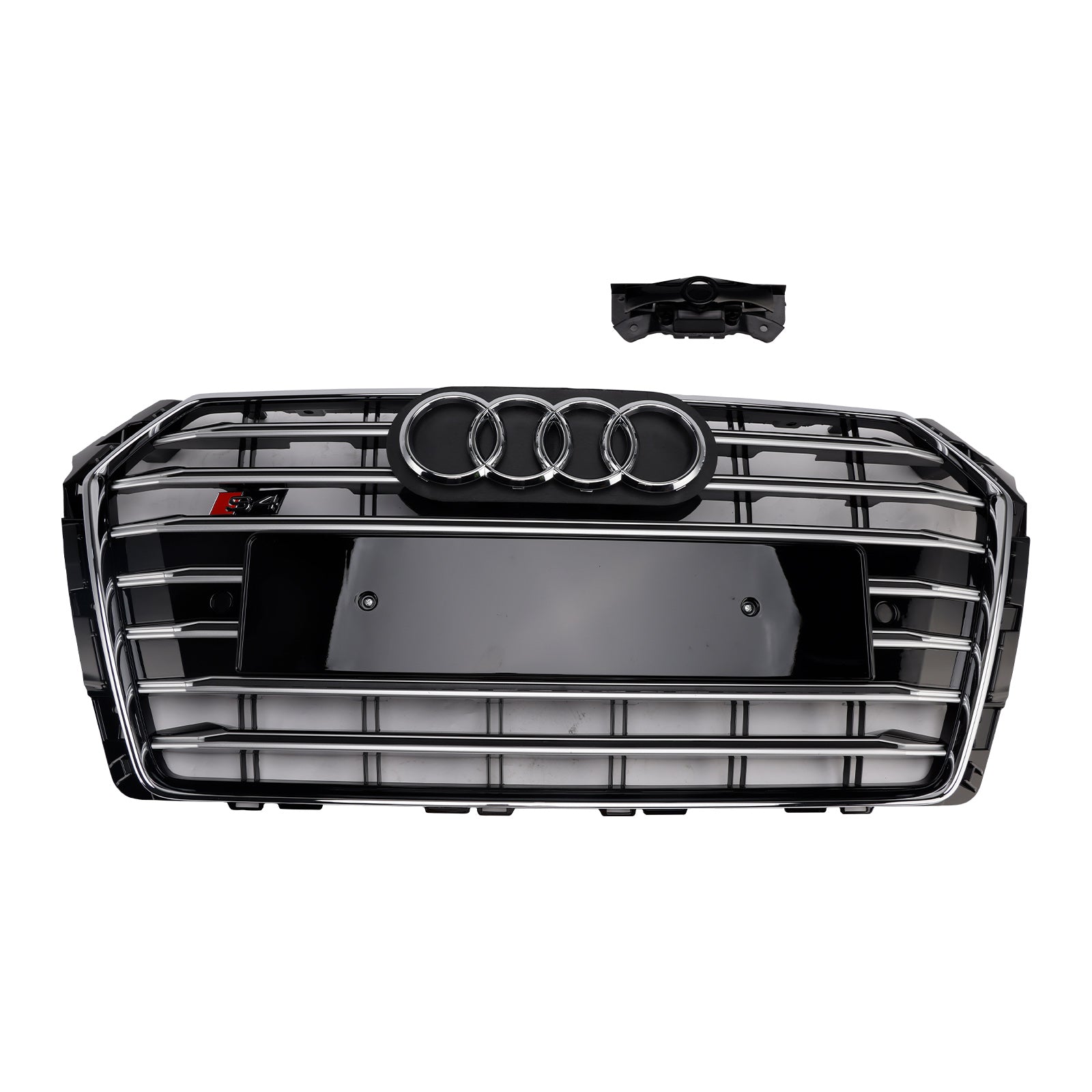 S4 Style Front Bumper Mesh Hex Grille Grill Fit Audi A4/S4 B9 2017-2018 Chrome