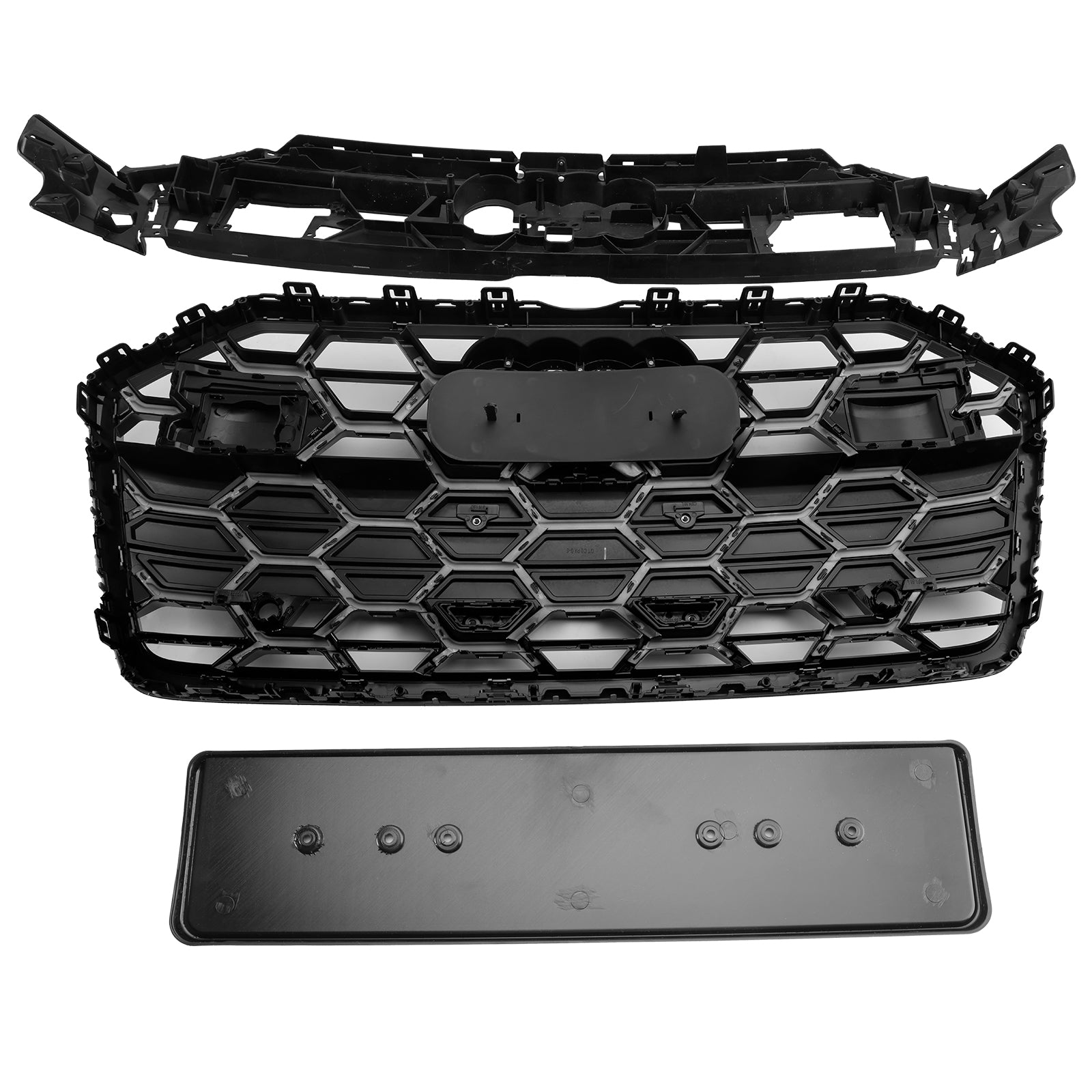 Audi A6 / A6 Sline / S6 C8 2019-2023 S6 Honeycomb Style Grill Black Front Bumper Grille W/ Black Emblem