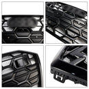 Rejilla estilo S6 para Audi A6/A6 Sline/S6 C8 2019-2023, rejilla negra de malla de parachoques delantero con emblema de anillo negro-6