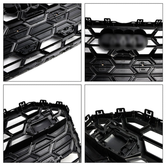 Rejilla estilo S6 para Audi A6/A6 Sline/S6 C8 2019-2023, rejilla negra de malla de parachoques delantero con emblema de anillo negro