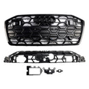 Rejilla estilo S6 para Audi A6/A6 Sline/S6 C8 2019-2023, rejilla negra de malla de parachoques delantero con emblema de anillo negro-9