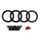 Rejilla estilo S6 para Audi A6/A6 Sline/S6 C8 2019-2023, rejilla negra de malla de parachoques delantero con emblema de anillo negro-8