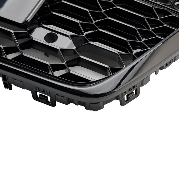 2019-2023 Audi A6/A6 Sline/S6 C8 RS6 Estilo Parrilla de panal Parachoques delantero Parrilla negra brillante con ACC