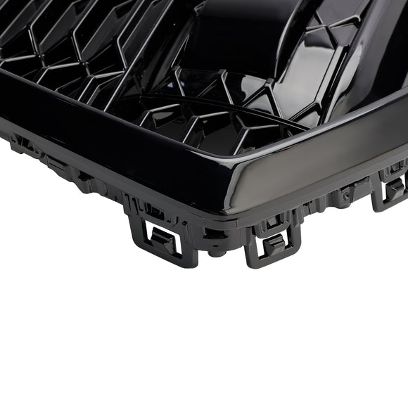 2019-2023 Audi A6/A6 Sline/S6 C8 RS6 Estilo Parrilla de panal Parachoques delantero Parrilla negra brillante con ACC