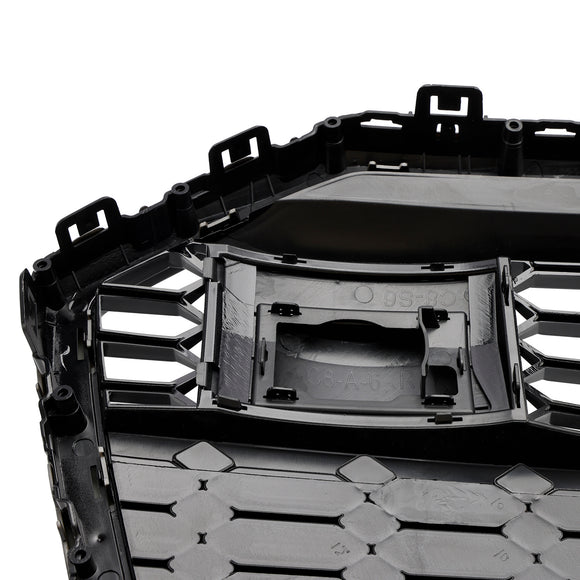 2019-2023 Audi A6/A6 Sline/S6 C8 RS6 Estilo Parrilla de panal Parachoques delantero Parrilla negra brillante con ACC